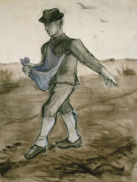 The Sower, 1881 (pencil, pen & brown van Vincent van Gogh