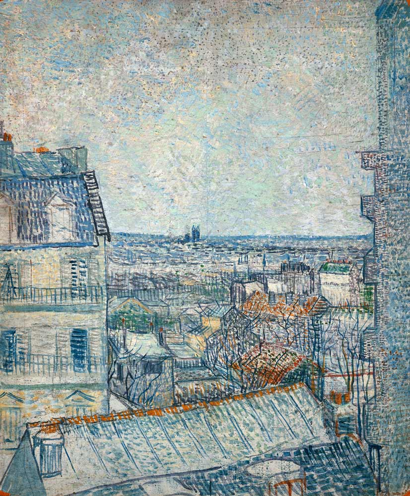 View from Vincent's room in the Rue Lepic van Vincent van Gogh