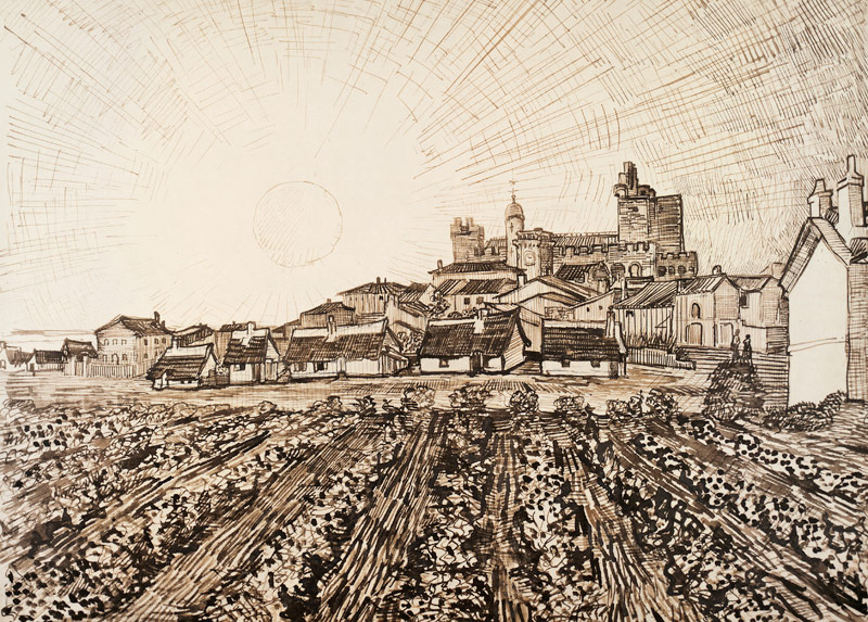 View of Saintes-Maries van Vincent van Gogh