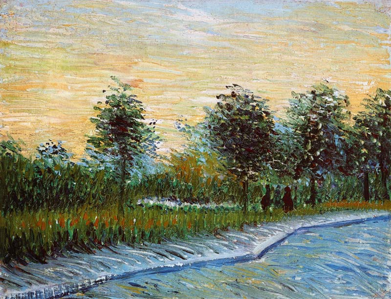 Weg im Park Voyer d` Argenson van Vincent van Gogh