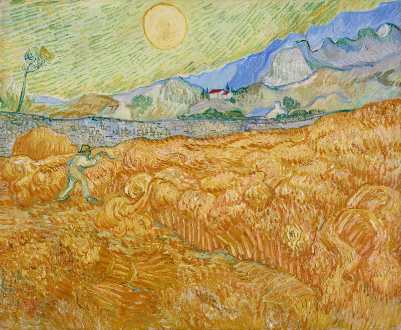 Korenveld achter het Saint-Pau ziekenhuis van Vincent van Gogh