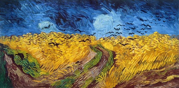 Korenveld met kraaien  van Vincent van Gogh