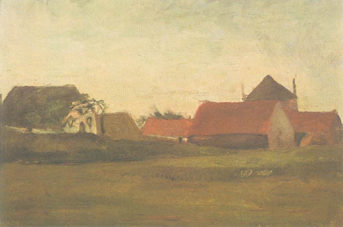 Bauernhäuser in Loosduinen van Vincent van Gogh