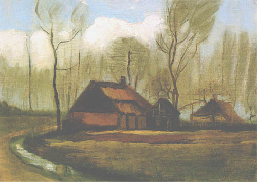 Bauernhaus zwischen Bäumen van Vincent van Gogh
