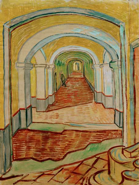 V. van Gogh, A corridor in the Asylum. van Vincent van Gogh