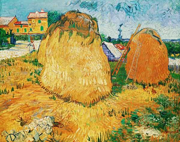 Hooibergen in de provincie van Vincent van Gogh