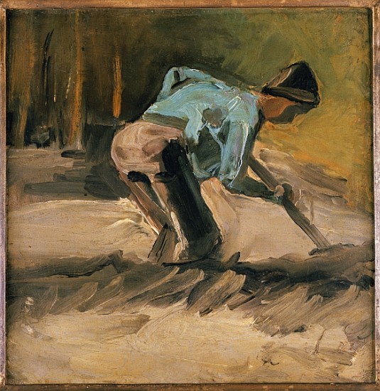 Man at Work, c.1883 (oil on paper laid down on panel) van Vincent van Gogh