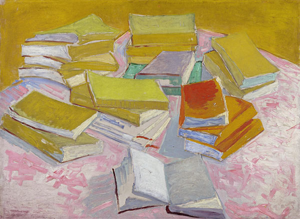 Piles of French novels van Vincent van Gogh