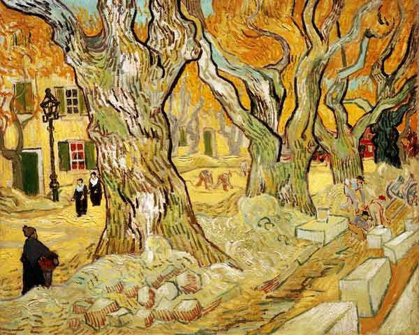  weg bij Saint-Remy /1889  van Vincent van Gogh