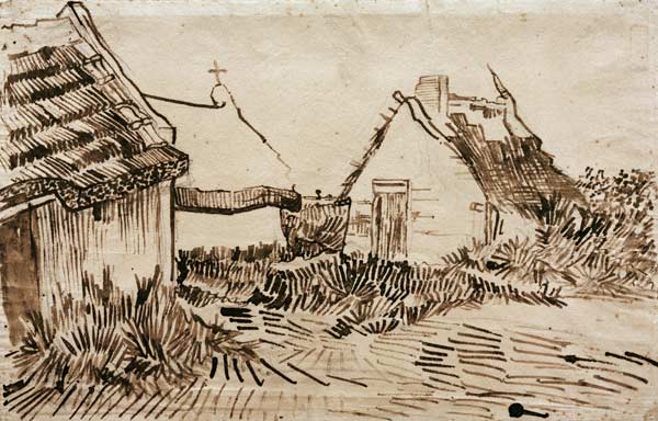 V.v.Gogh, Cottages, Saintes-Maries/Draw. van Vincent van Gogh