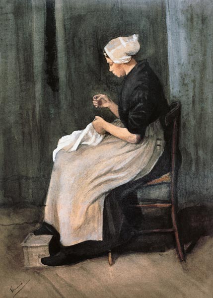 v.Gogh/Seamstress from Scheveningen/1881 van Vincent van Gogh