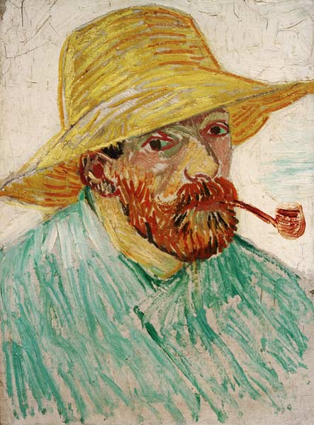 van Gogh, Self-Portrait w.Straw Hat/1888 van Vincent van Gogh