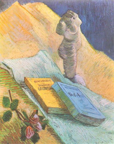 Stilleben mit Gipstorso und einer Rose van Vincent van Gogh