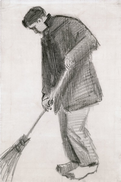The street cleaner (charcoal) van Vincent van Gogh