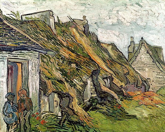 Thatched Cottages in Chaponval, Auvers-sur-Oise van Vincent van Gogh