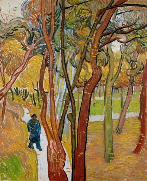 The garden of Saint Paul's Hospital (The fall of the leaves) van Vincent van Gogh
