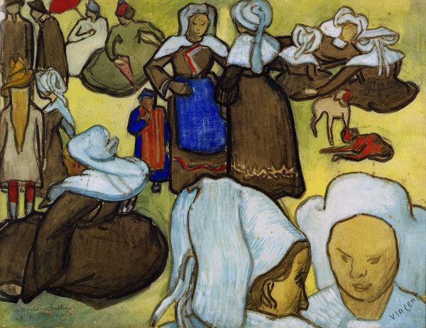 V.Gogh n.Bernard, Bretonische Frauen... van Vincent van Gogh
