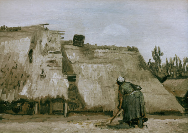 v.Gogh/Hut w.working peasant woman/1885 van Vincent van Gogh