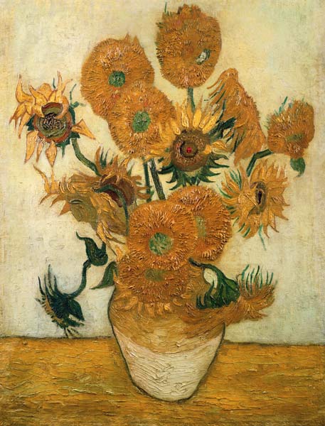 Zonnebloemen in een vaas van Vincent van Gogh