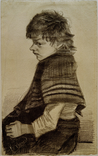 V.van Gogh, Girl with Shawl/Draw./1882/3 van Vincent van Gogh
