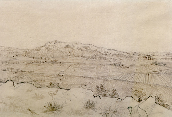 V.v.Gogh, Plain of La Crau / Draw./1888 van Vincent van Gogh