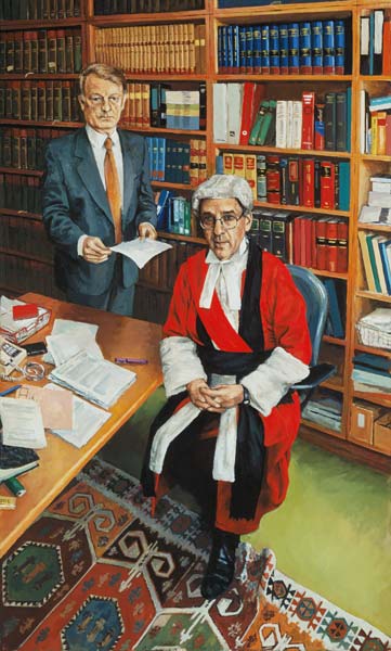 Mr Justice Moses with his Clerk John Furey van  Vincent  Yorke