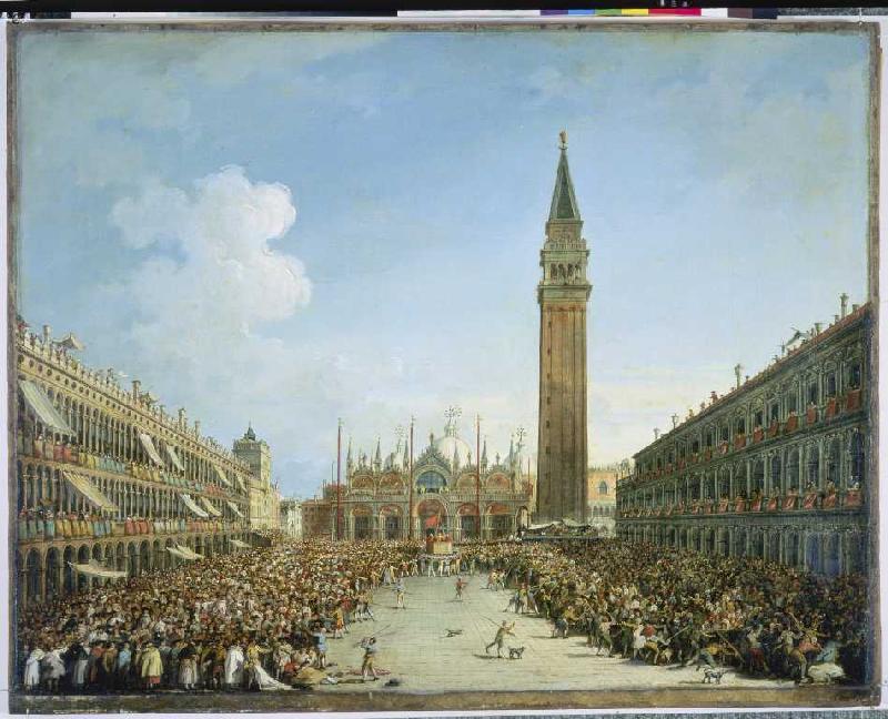 Festzug auf der Piazza San Marco in Venedig van Vincenzo Chilone