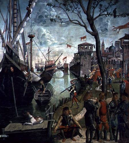 Arrival of St.Ursula during the Siege of Cologne, from the St. Ursula Cycle van Vittore Carpaccio