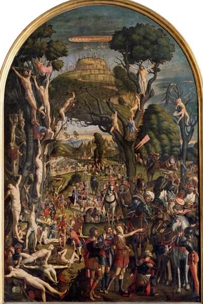 The Crucifixion and the Glorification the Ten Thousand Martyrs on Mt. Ararat van Vittore Carpaccio