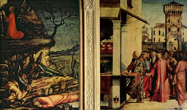 Christ's Calling of St. Matthew and the Agony in the Garden (oil on two panels) van Vittore Carpaccio