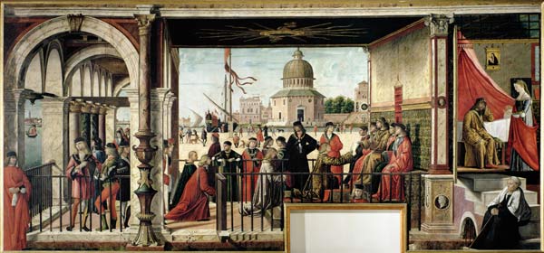 The Arrival of the English Ambassadors, from the St. Ursula Cycle van Vittore Carpaccio