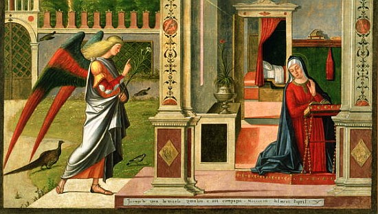 The Annunciation (detail of 120955) van Vittore Carpaccio