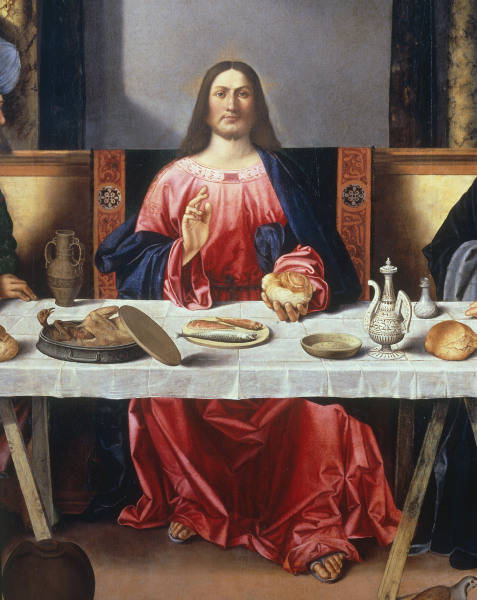 V.Carpaccio, Christus in Emmaus, Ausschn van Vittore Carpaccio