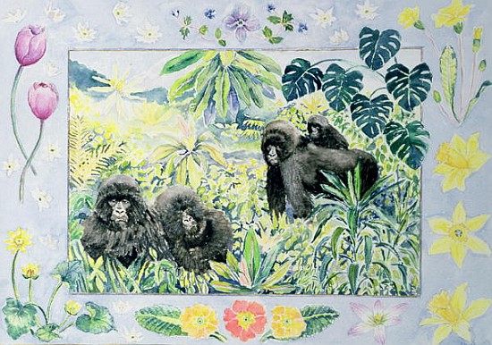 Mountain Gorillas (month of March from a calendar)  van Vivika  Alexander