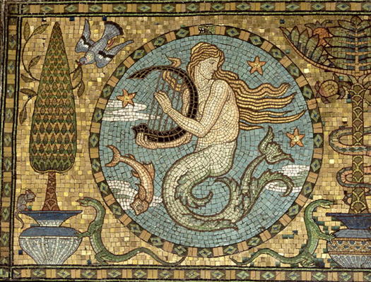 Detail of the gold mosaic floor, c.1881 (mosaic) (see also 250627) van Walter Crane