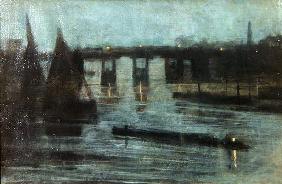 Nocturne, Old Battersea Bridge, 1885 (oil on canvas)
