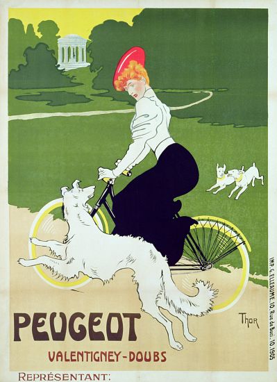 Poster advertising Peugeot bicycles, printed by G. Elleaume van Walter Thor
