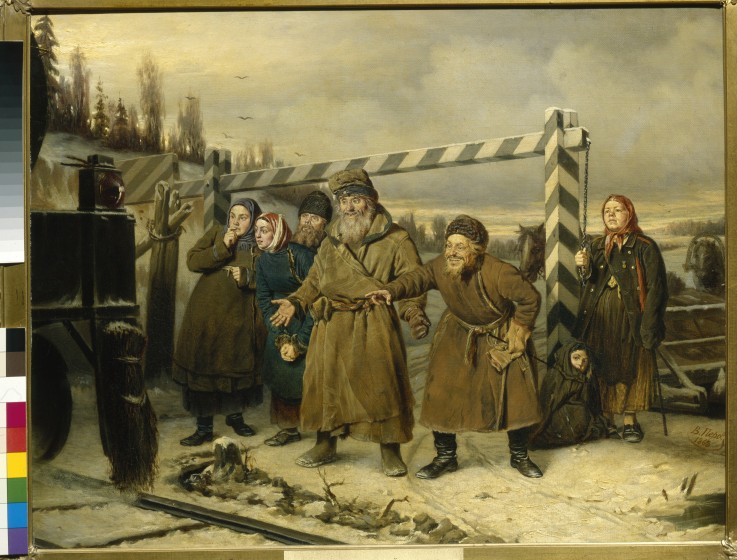A scene at the Railroad van Wassili Perow