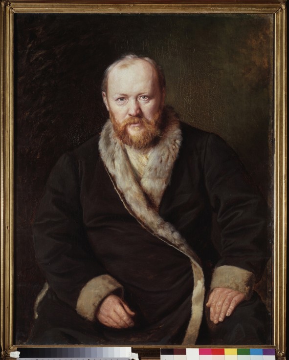 Portrait of the Dramatist Alexander N. Ostrovsky (1823-1886) van Wassili Perow