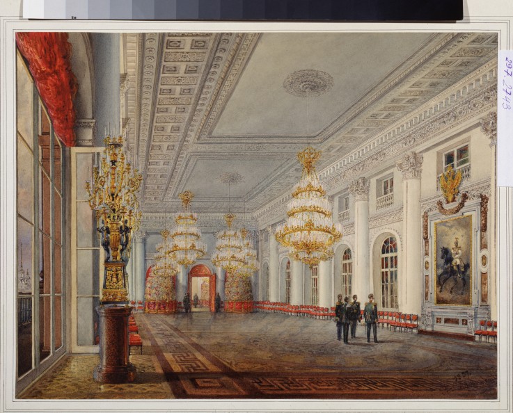 The Great Hall (Nicholas Hall) of the Winter palace in St. Petersburg van Wassili Sadownikow