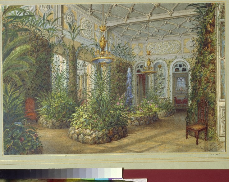 The Winter garden in the Yusupov Palace in St. Petersburg van Wassili Sadownikow