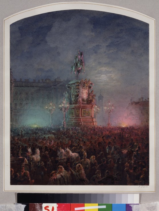 Opening ceremony of the Monument to Nicholas I in Saint Petersburg on June 25, 1859 van Wassili Sadownikow