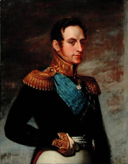 Portrait of Tsar Nicholas I (1796-1855) van Wassili Tropinin