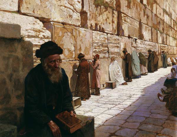 Die Klagemauer, Jerusalem van Wassilij Ivanowitsch Nawasoff