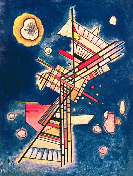 Composition with a Blue Background van Wassily Kandinsky