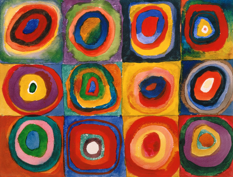 Concentric Circles schilderij van Wassily Kandinsky - verkrijgbaar als kunstdruk, als poster, op canvas, als olieverfschilderij of op dibond/acrylglas Als reproductie kunstdruk of als handgeschilderd olieverfschilderij
