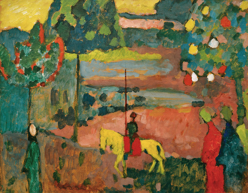 Lancer in Landscape van Wassily Kandinsky