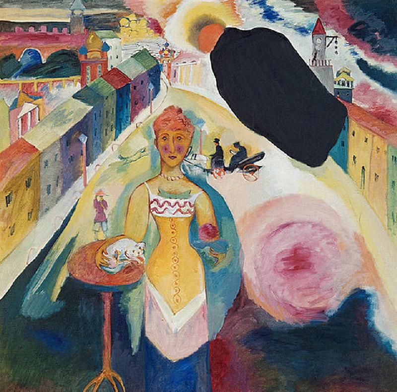 Dame in Moskau (Moskovitin) van Wassily Kandinsky