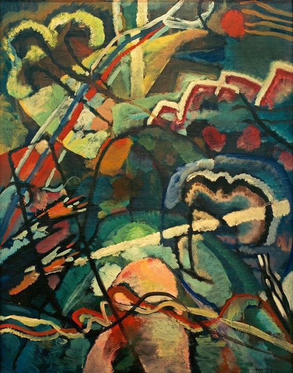 Draft I, White Border van Wassily Kandinsky
