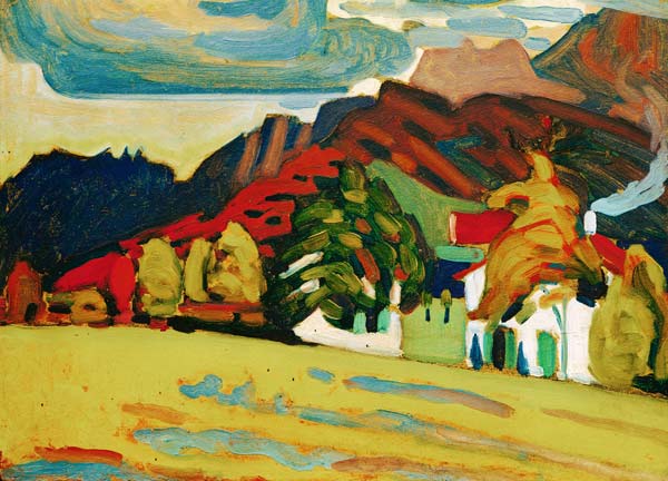 Houses and Mountains van Wassily Kandinsky
